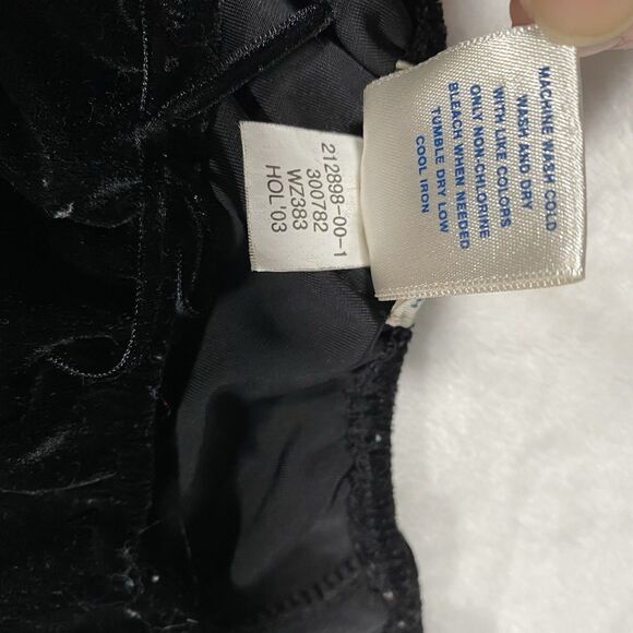 Vtg Y2K Old Navy Stretch Black Velvet Dress Flared Sleeve Formal Girls Sz 10 - Picture 4 of 7